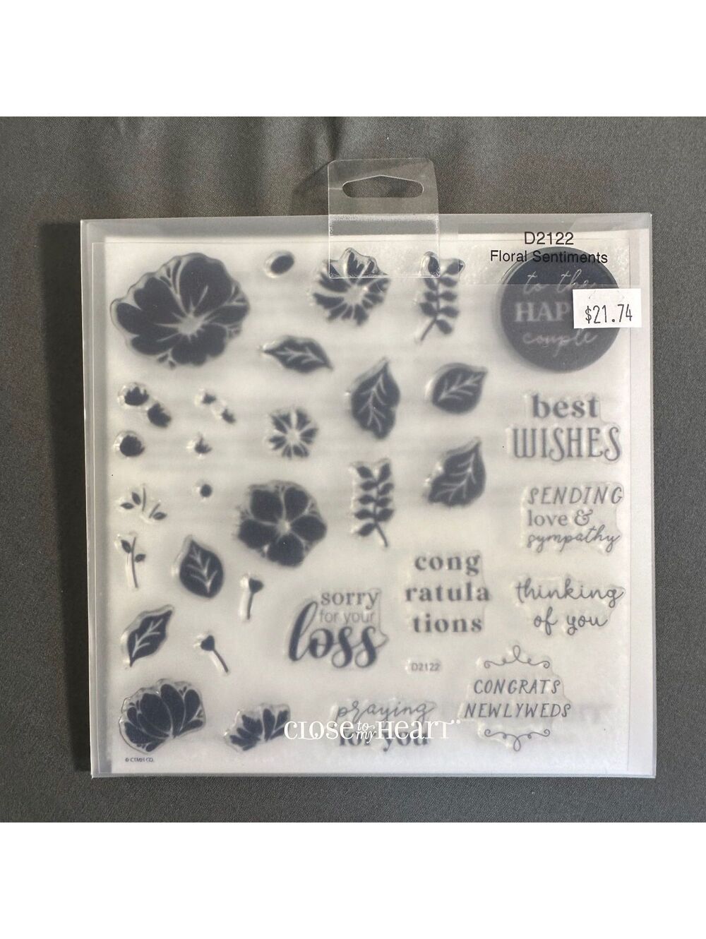 Close To My Heart D2122 Floral Sentiments Acrylic Stamp Set